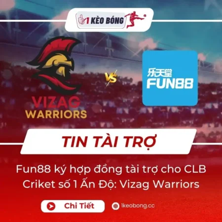 Fun88 tài trợ cho Vizag Warriors tại giải Cricket Ấn Độ